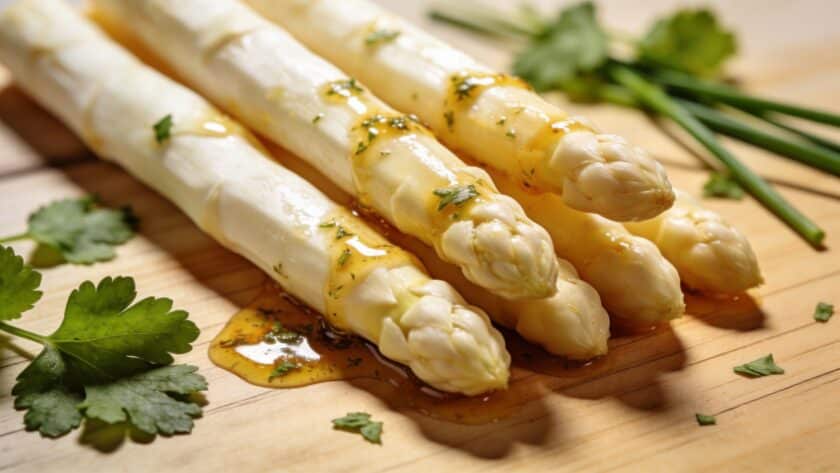 Asperges blanches de printemps : la vinaigrette tiède aux herbes fraîches qui les sublime en moins de 20 minutes