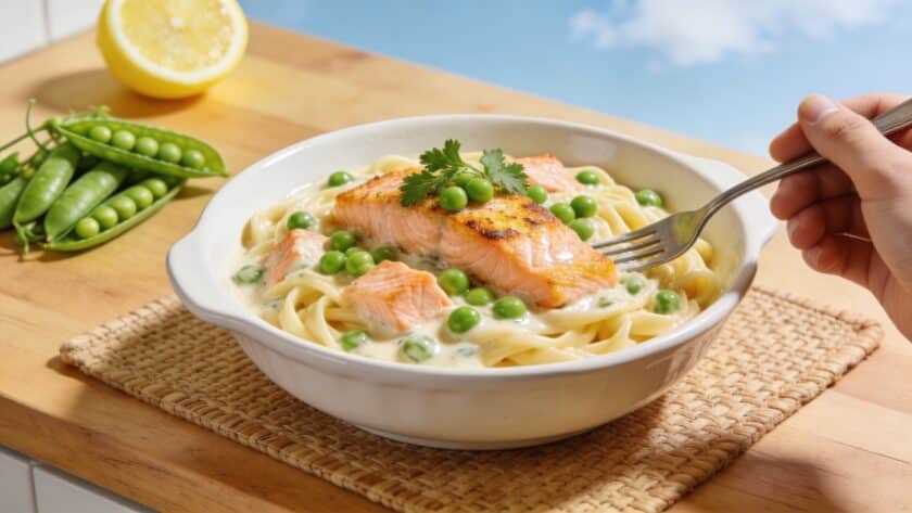 Pâtes au saumon et aux petits pois : le plat de printemps crémeux prêt en 20 minutes qui plaît à toute la famille