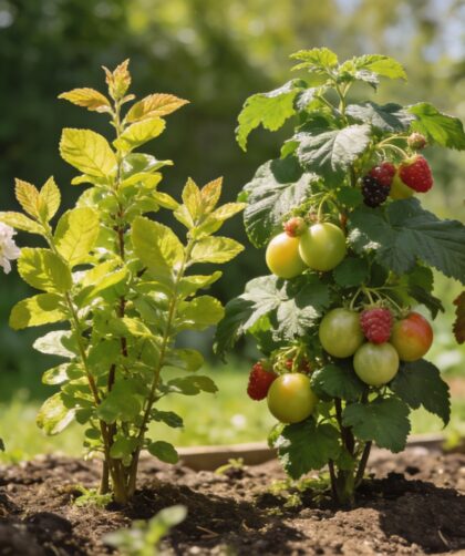 Un jardin qui produit toute l'année grâce à quatre arbustes comestibles plantés au printemps
